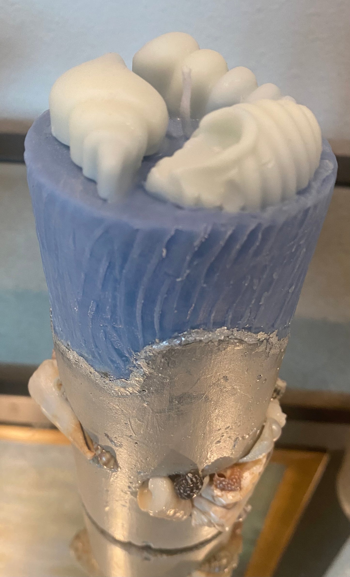 Beach Inspired Cement Art Candle