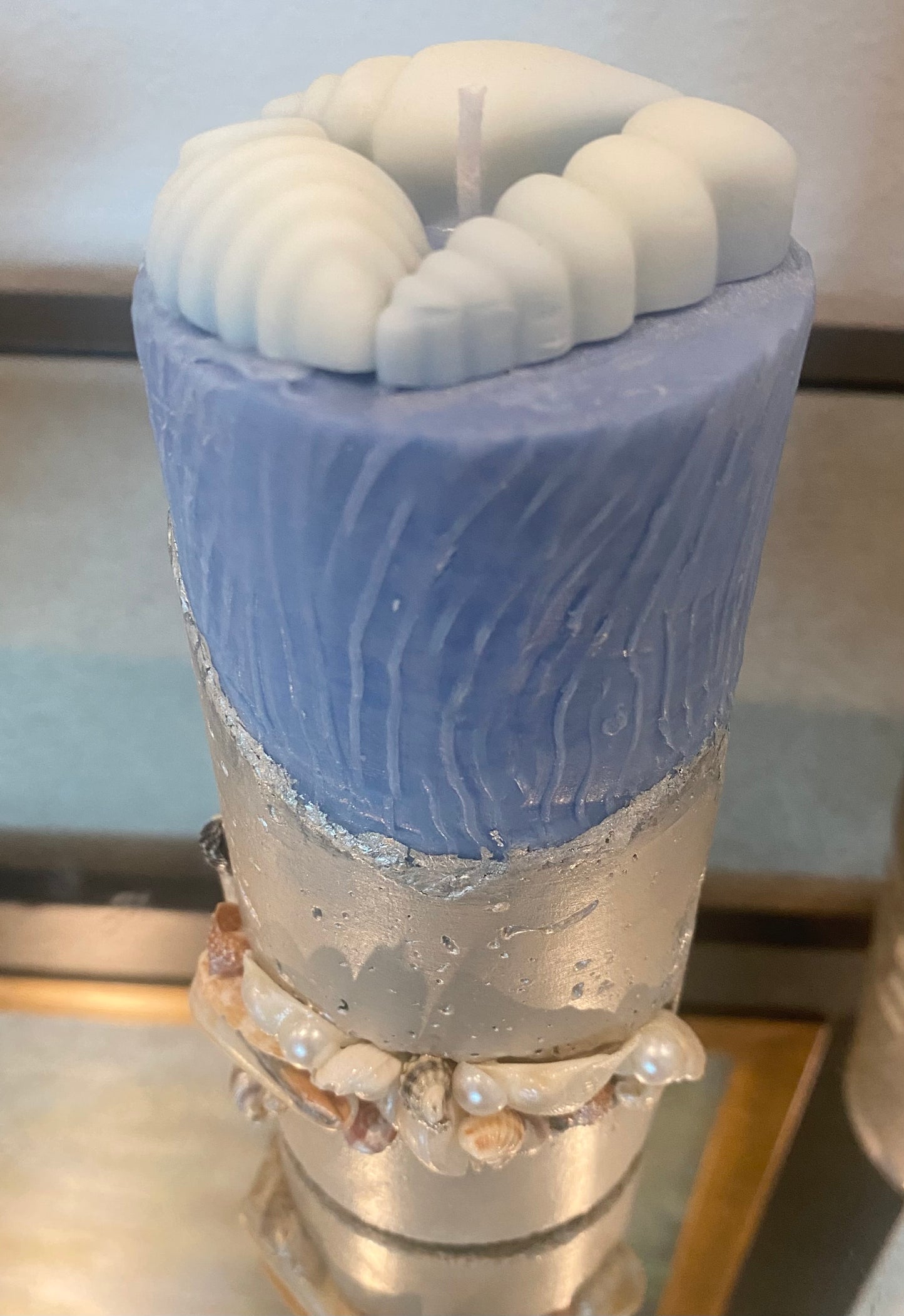 Beach Inspired Cement Art Candle