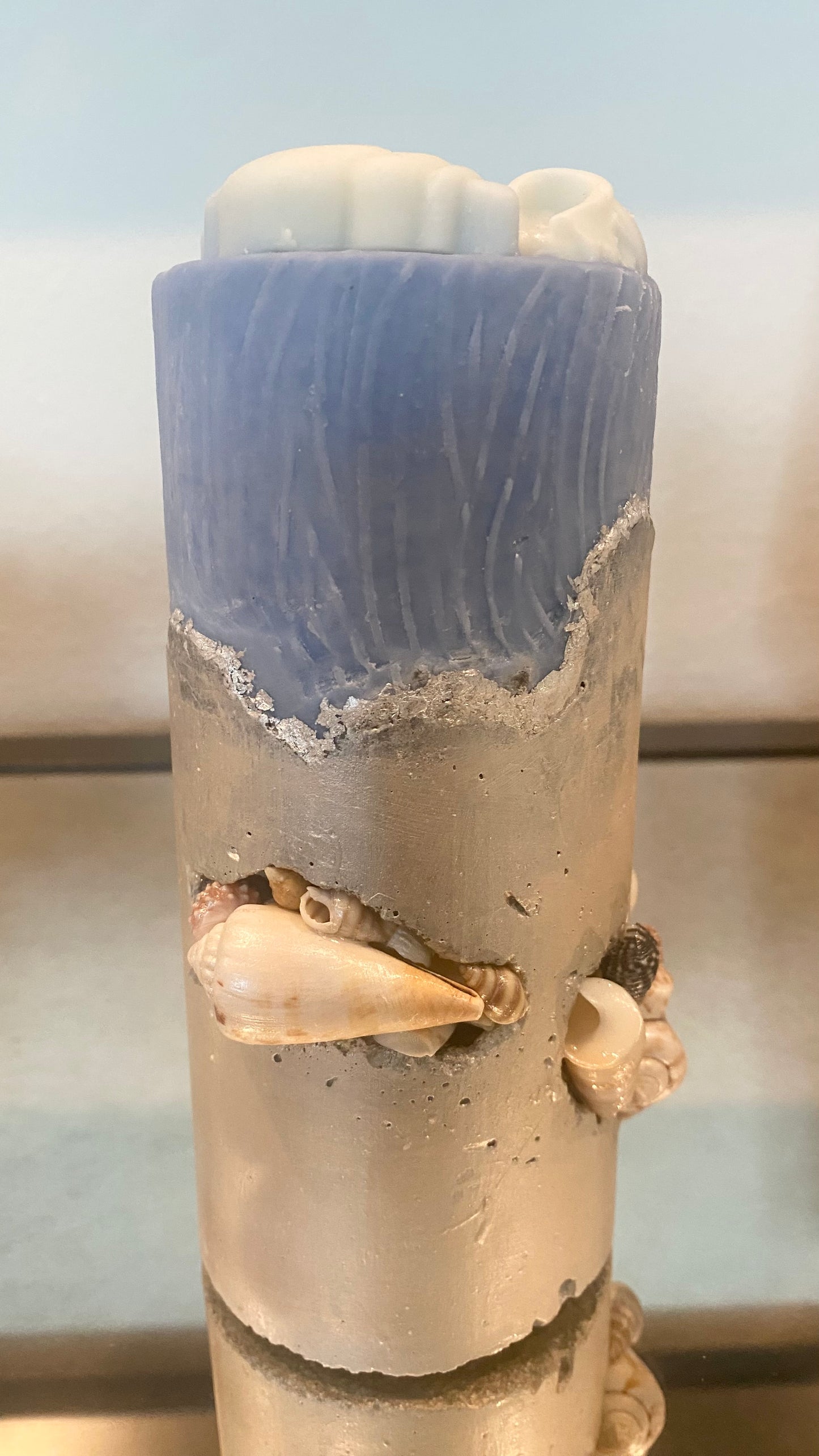 Beach Inspired Cement Art Candle