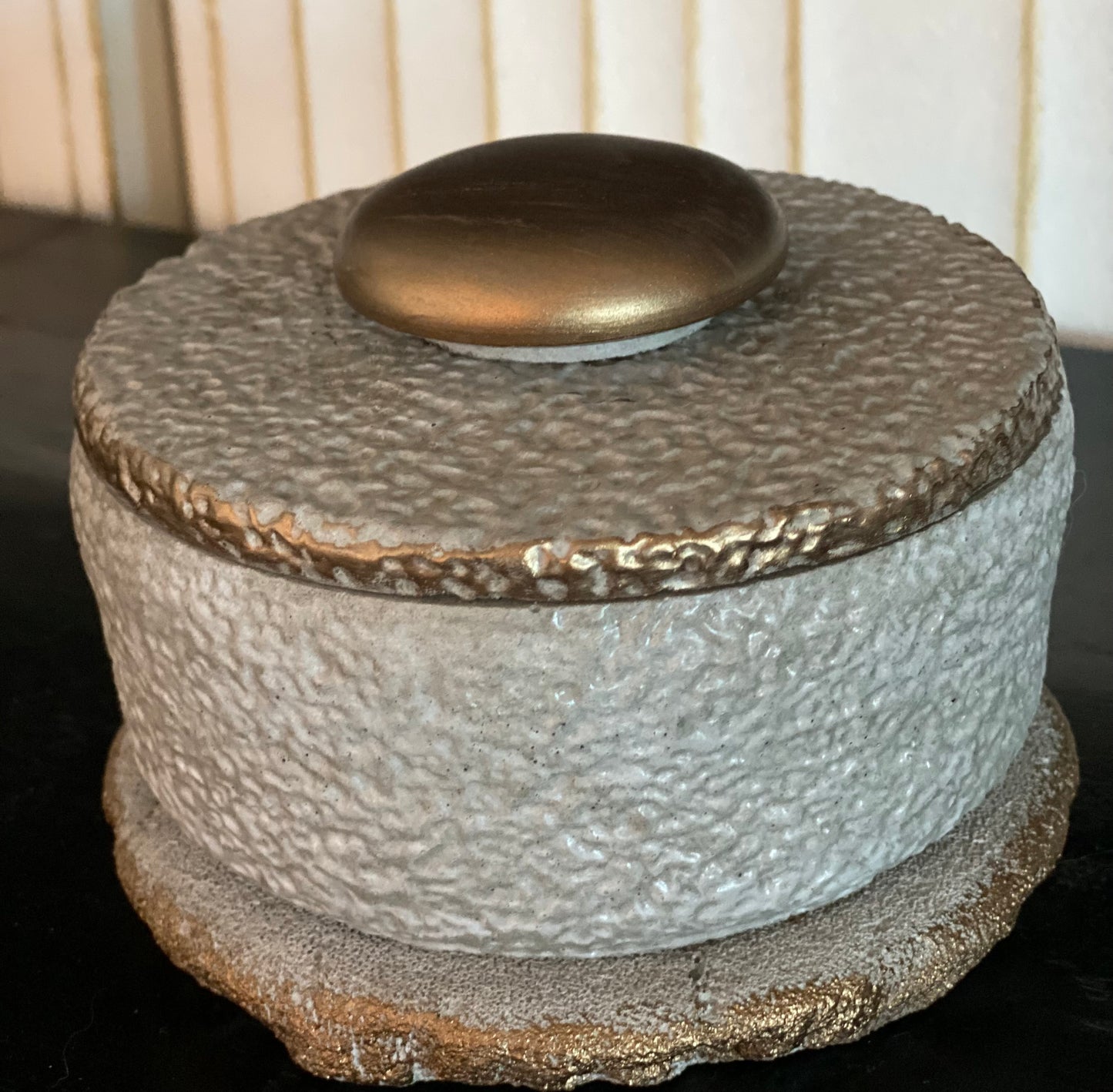 Rustic Storage with Lid & Coaster 4.5"H x 5"D