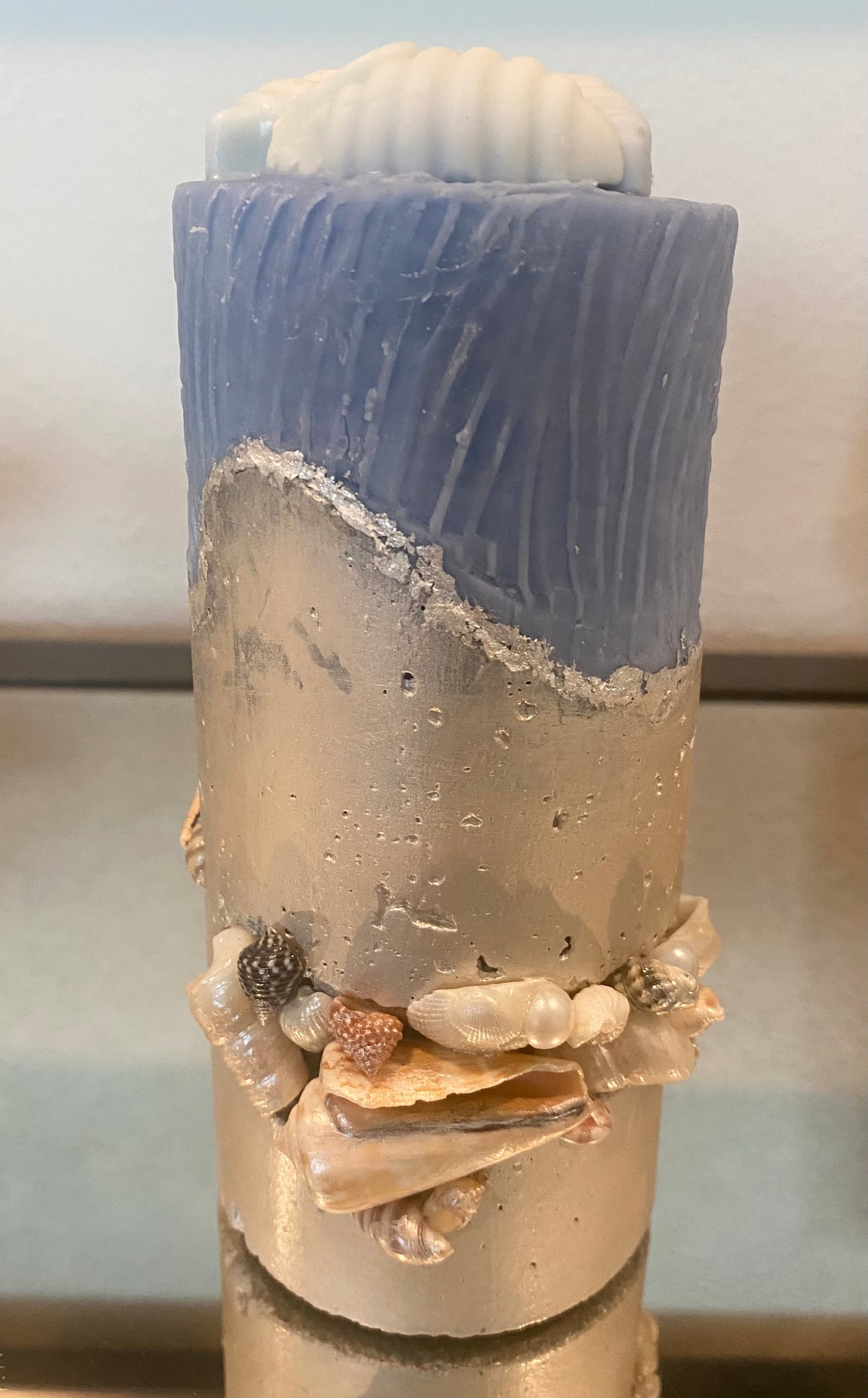 Beach Inspired Cement Art Candle