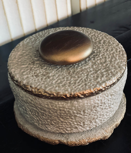 Rustic Storage with Lid & Coaster  4.5"H x 5"D